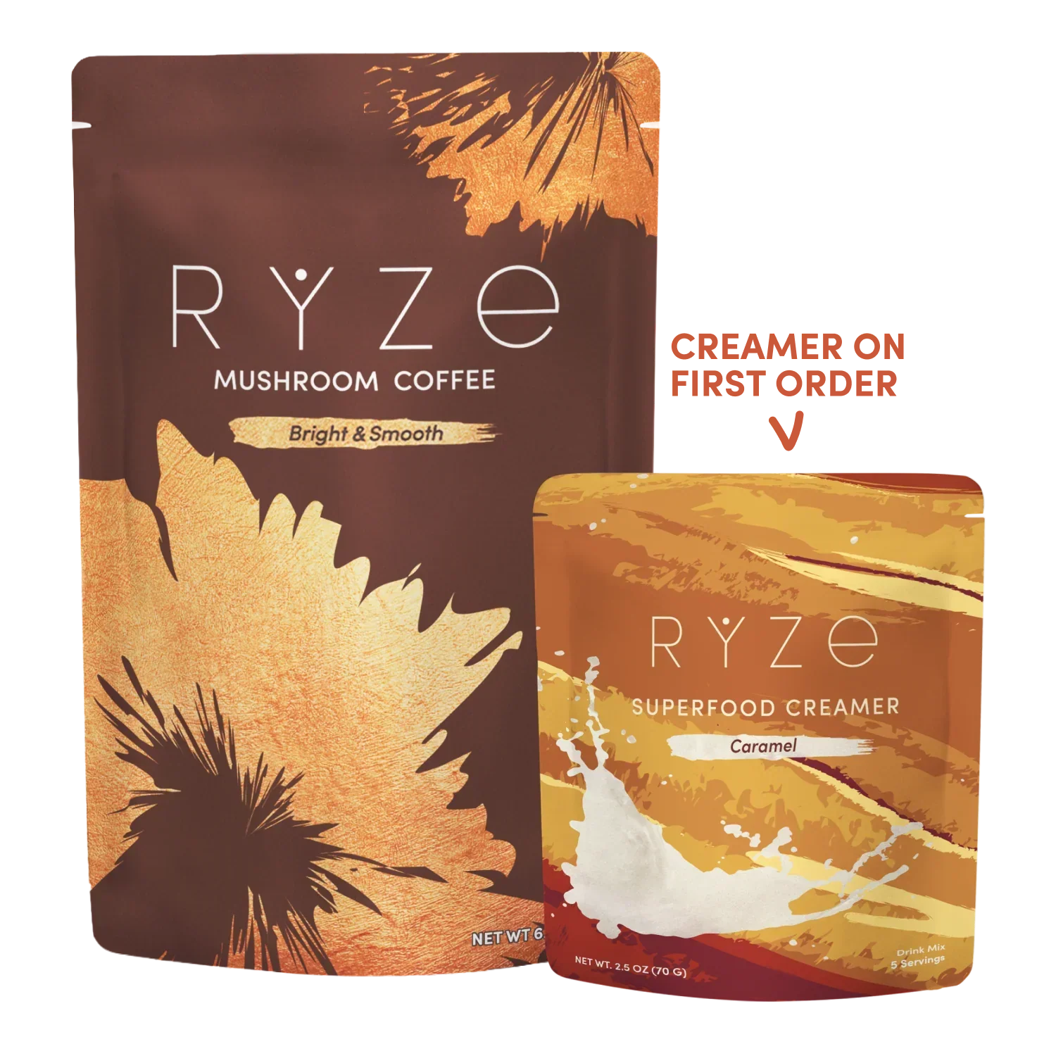 Mushroom Coffee + Caramel Creamer Set T4