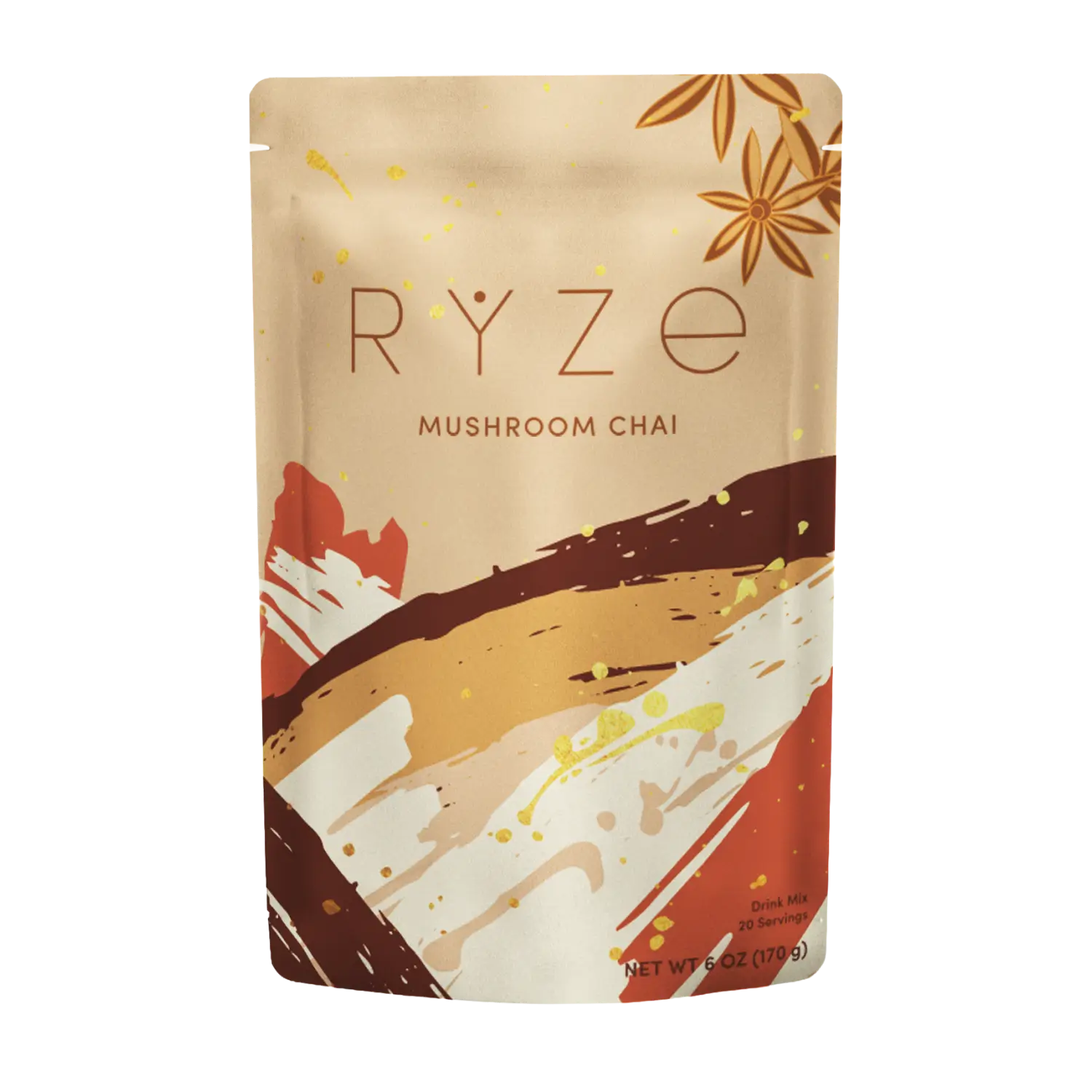 RYZE Mushroom Chai — Organic Instant Chai with Reishi & Organic Black Tea, 20 Servings B7