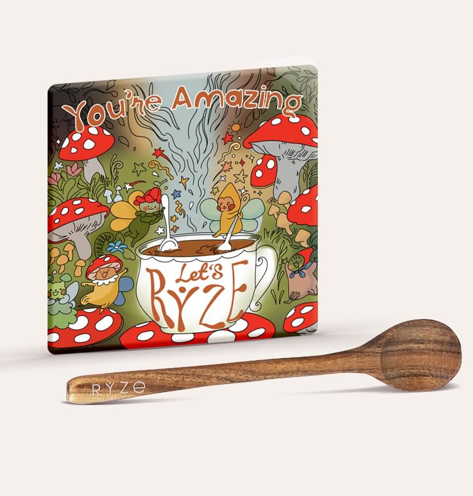 Mushroom Magnet + Acacia Spoon L4